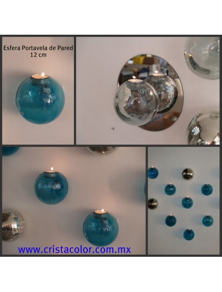 Portavela Esfera Pared Cobalto